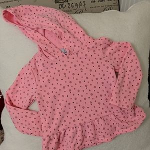 Pink hoodie with silver and black stars